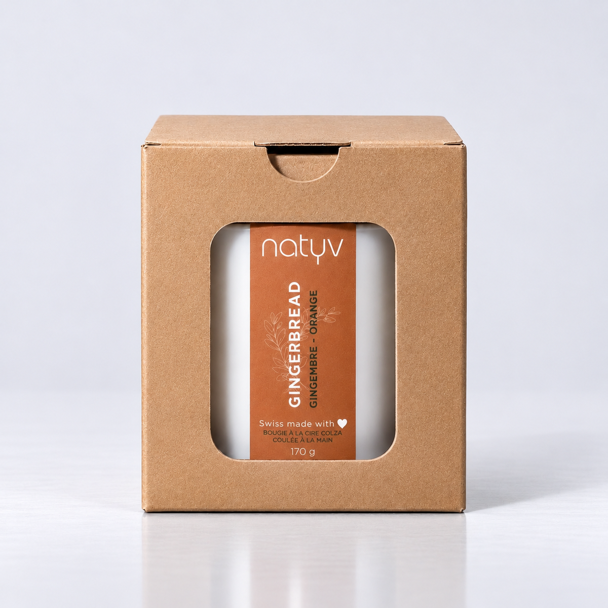 Bougie Gingerbread Natyv aux notes de gingembre et d’orange