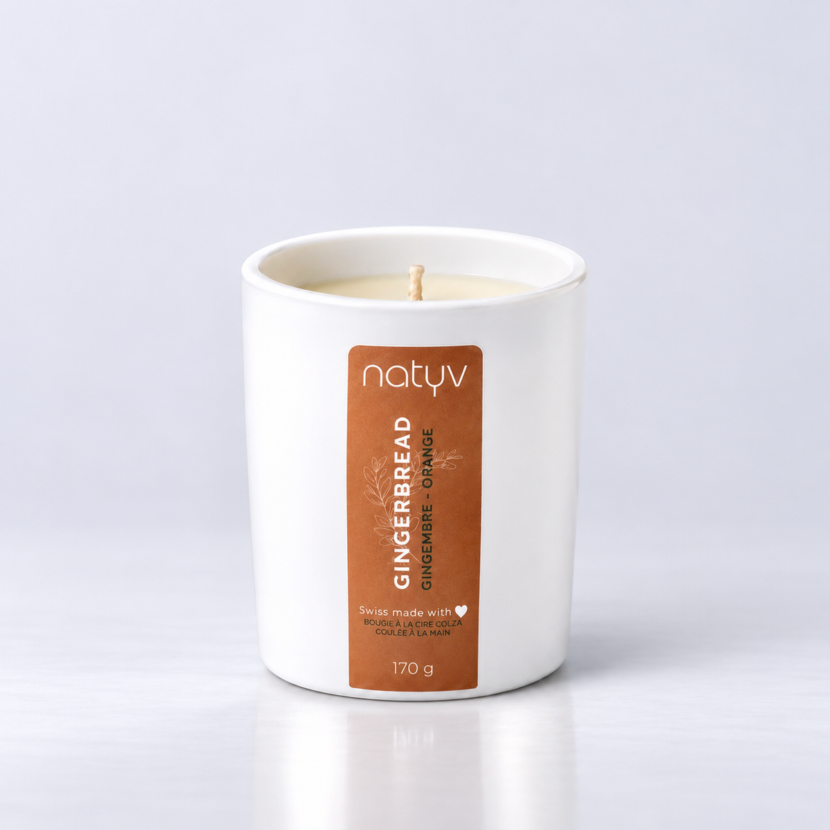 Bougie Gingerbread Natyv aux notes de gingembre et d’orange