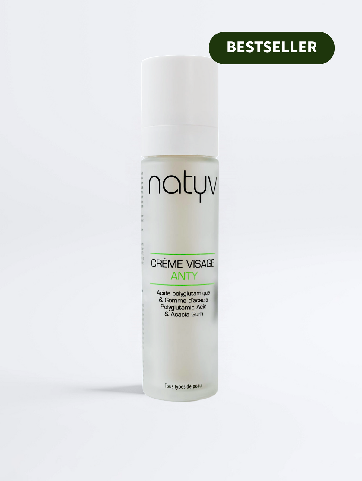 Crème Visage ANTY – Acide polyglutamique & actifs de longévité